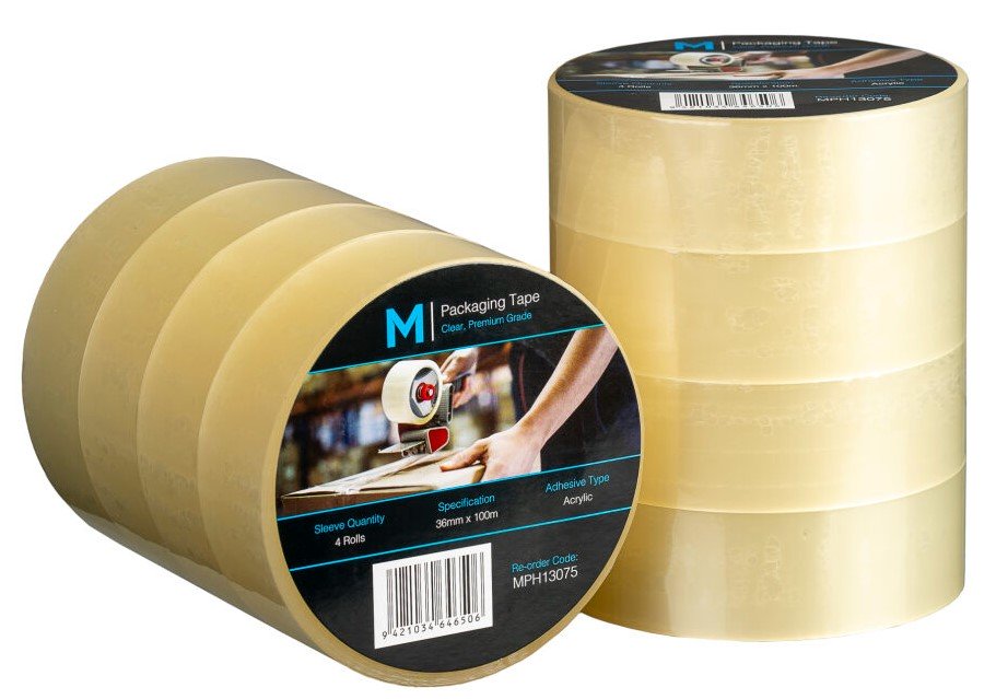 [LMD13075] Premium Acrylic Packaging Tape - Clear, 36mm x 100m x 55mu (48)