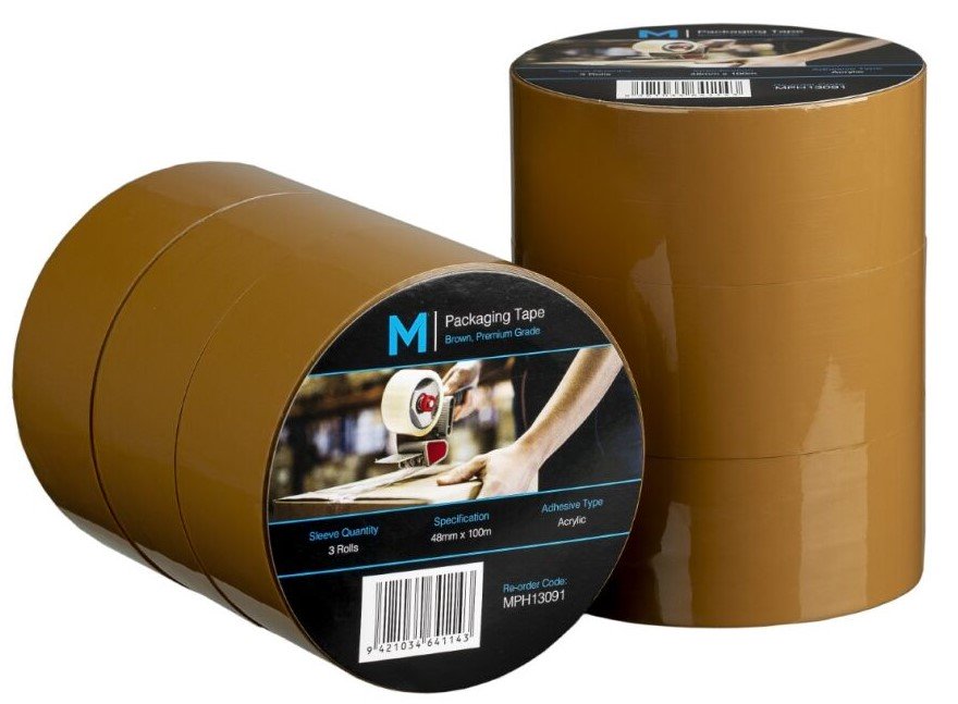 [LMD13091] Premium Acrylic Packaging Tape - Brown, 48mm x 100m x 55mu (36) 