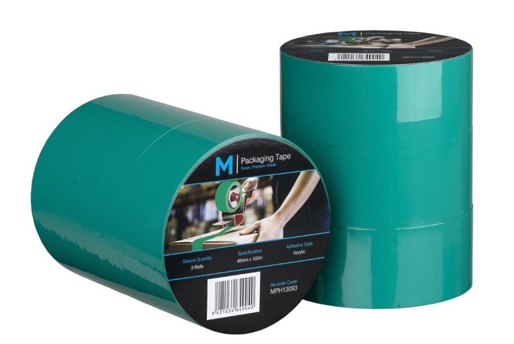 Premium Acrylic Packaging Tape - Green, 48mm x 100m x 55mu (36) 