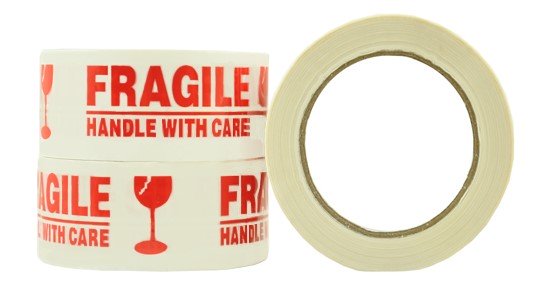 [LMD13171] Message Tape Fragile - White/Red, 48mm x 100m x 50mu (36)     