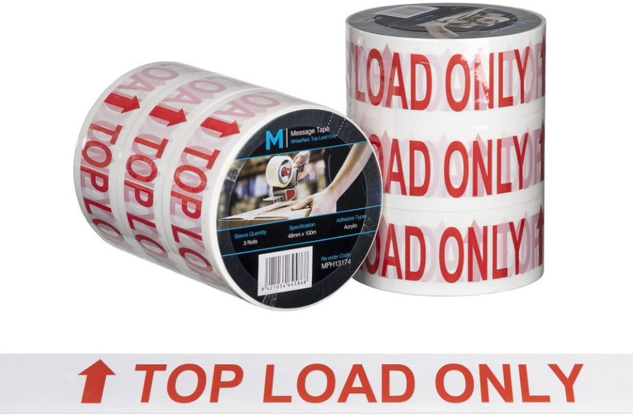 [LMD13174] Message Tape Top Load Only - White/Red, 48mm x 100m x 50mu (36) 