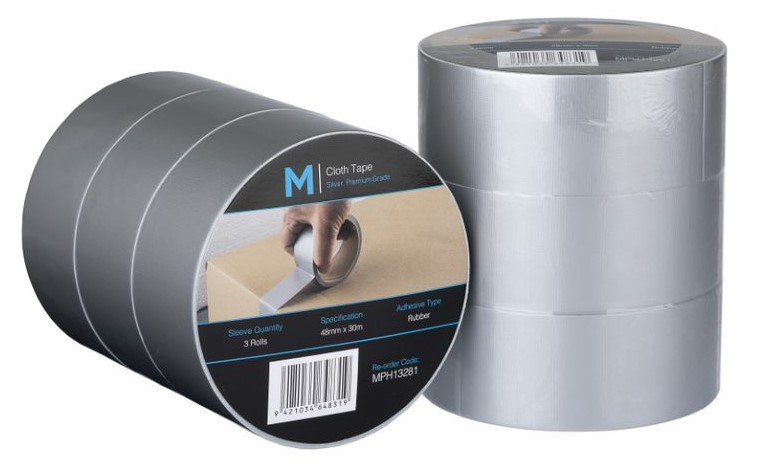 [LMD13281] Premium Cloth Tape - Silver, 48mm x 30m x 250mu (36)
