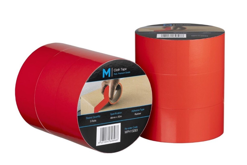 [LMD13283] Premium Cloth Tape - Red, 48mm x 30m x 250mu (36)