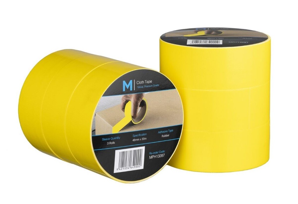 [LMD13287] Premium Cloth Tape - Yellow, 48mm x 30m x 250mu (36)