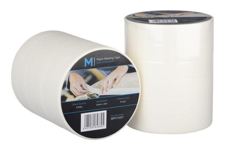 General Purpose Masking Tape - Cream, 24mm x 50m x 130mu (72) *2 Day Removal