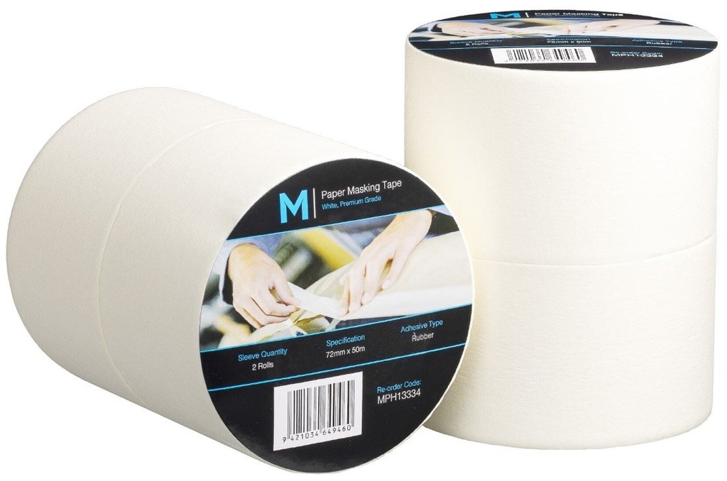General Purpose Masking Tape - Cream, 72mm x 50m x 130mu (24) *2 Day Removal