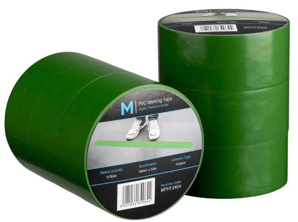 [LMD13404] PVC Floor Marking Tape - Green, 48mm x 33m x 150mu (18)