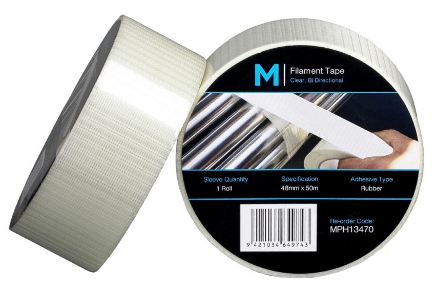 Bi Directional Filament Tape - Clear, 48mm x 50m x 140mu (18)