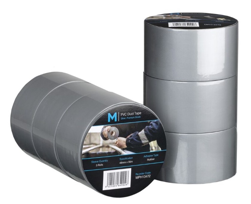 [LMD13472] PVC Utility Duct Tape - Silver, 48mm x 30m x 150mu (30)