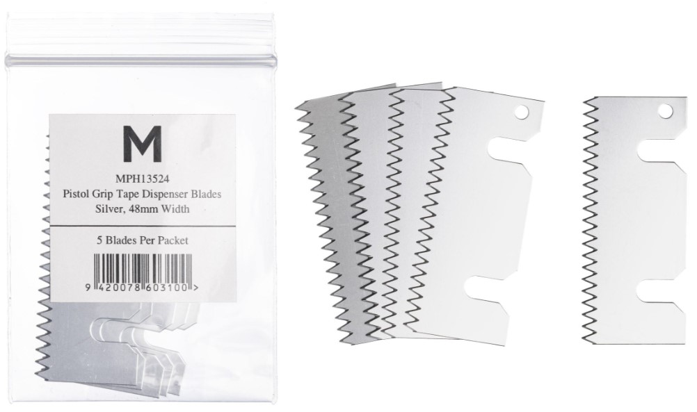 Pistol Grip Dispenser Replacement Blade - Silver, 48mm Size (5) 