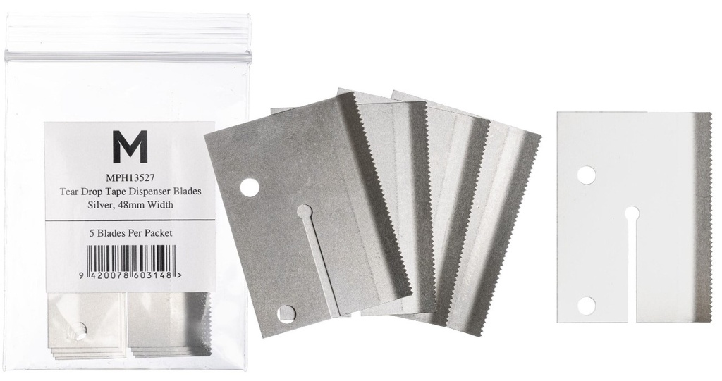 Tear Drop Dispenser Replacement Blade - Silver, 48mm Size (5) 