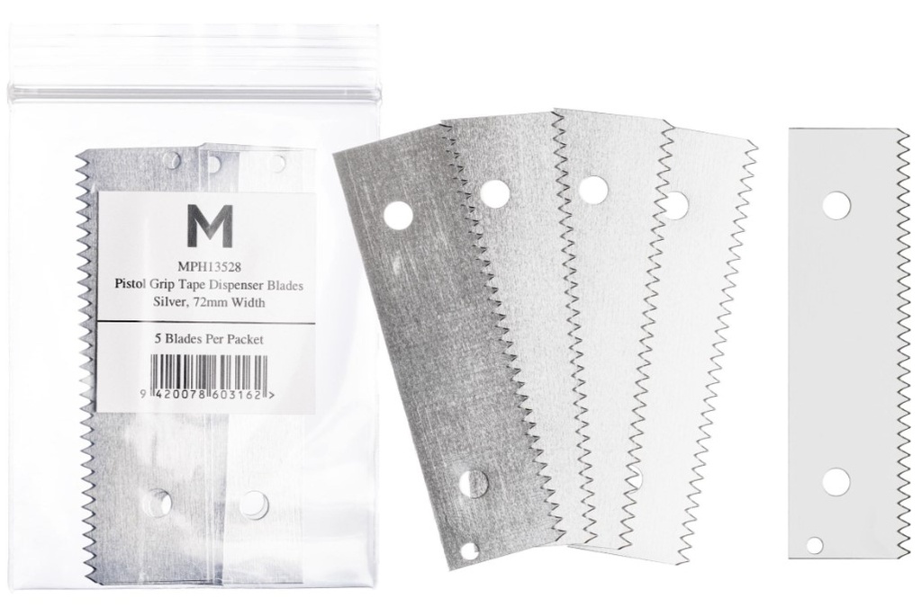 Pistol Grip Dispenser Replacement Blade - Silver, 72mm Size (5) 