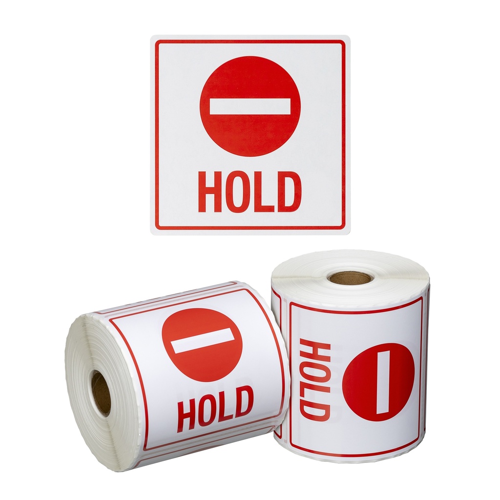 Handling Label Hold - White/Red, 99mm x 99mm (500)