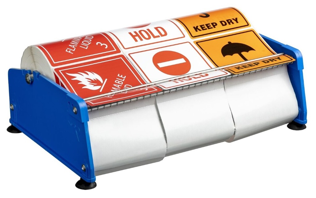 [LMD15138] Adhesive Label Dispenser - Blue, 300mm Width (1)  *Fits 3 Rolls