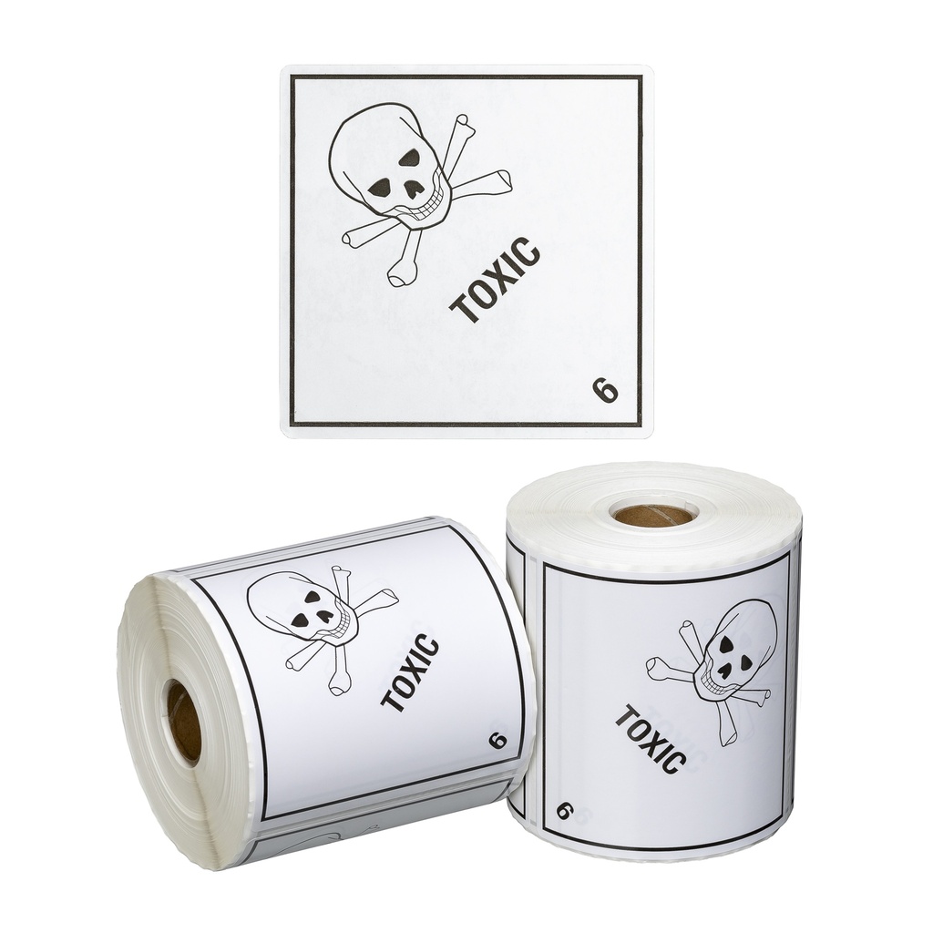 DG Label Toxic 6.1 - White/Black, 99mm x 99mm (500)  