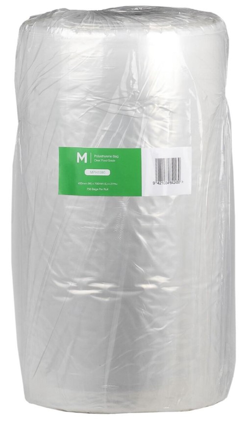 POR Polyethylene Bag - Clear, 400mm x 700mm x 27mu (750)  