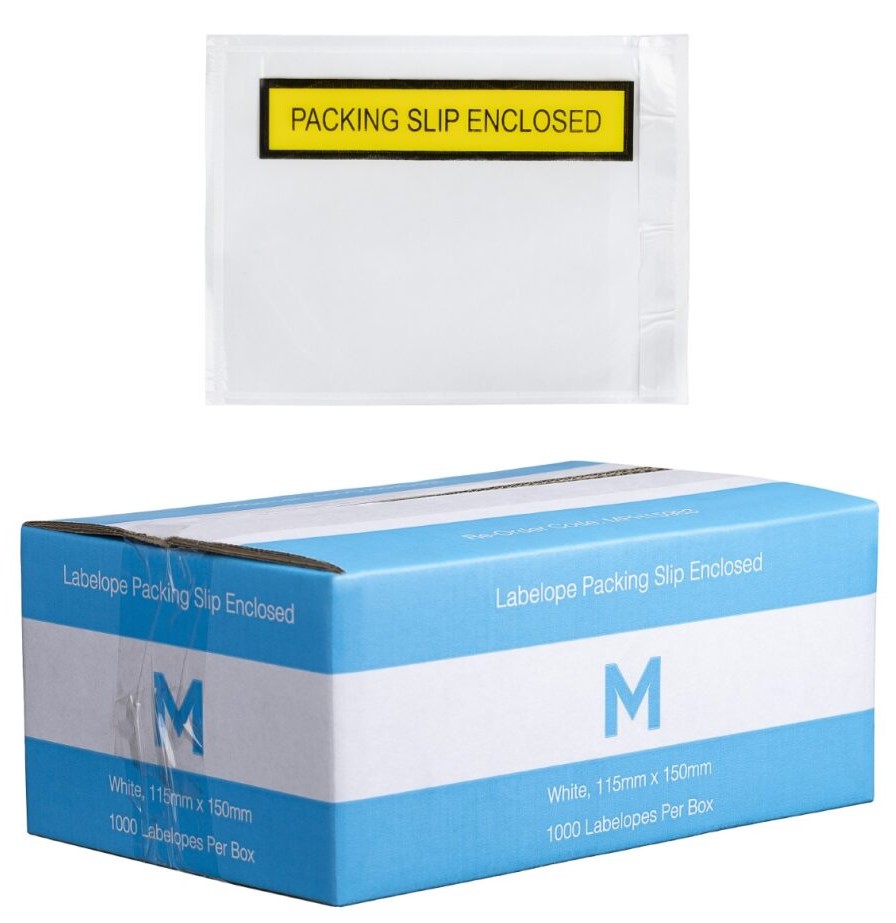 [LMD15983] Plastic Labelope Packing Slip Enclosed - White, 115mm x 150mm (1000)   