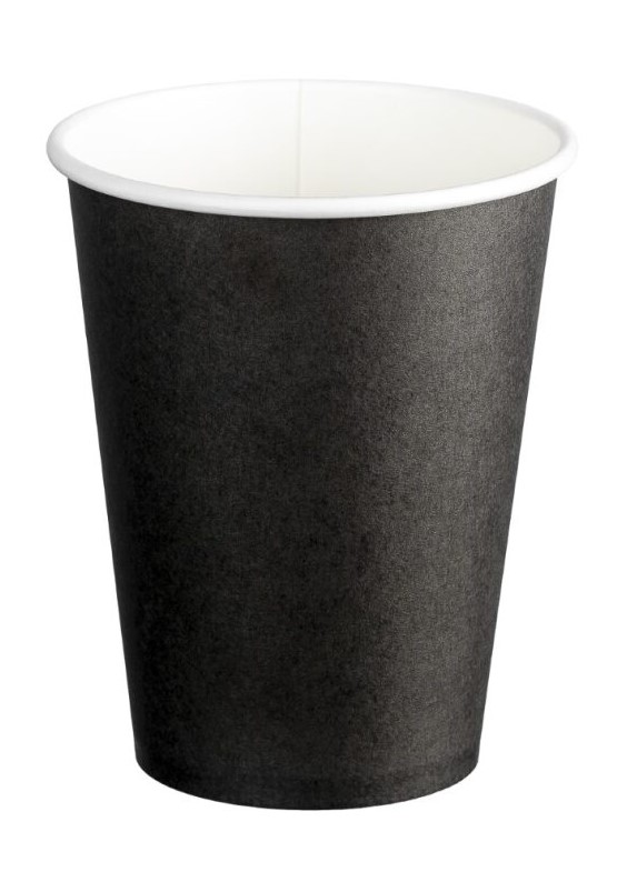 [LMD16010] Single Wall PE Paper Cups - Black, 12oz, 390ml (1000) *90mm Diameter