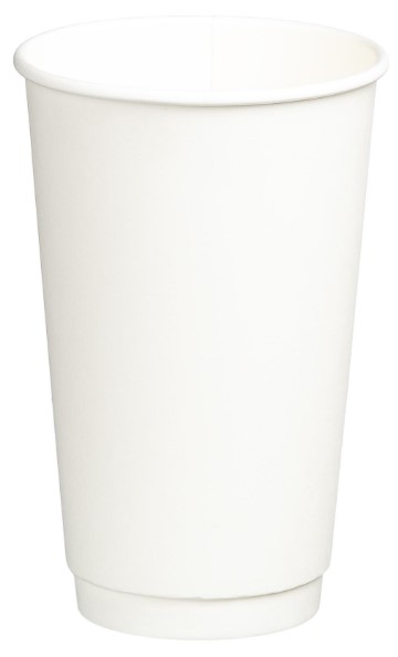 [LMD16110] Double Wall PE Paper Cups - White, 16oz, 510ml (500) *90mm Diameter