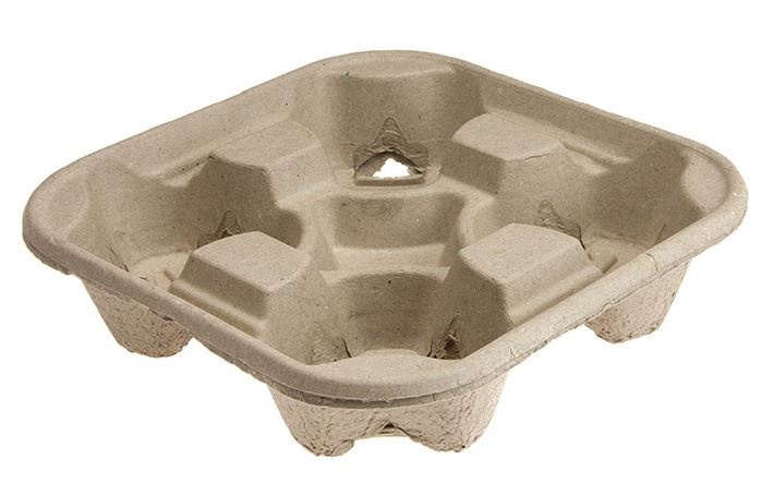 [LMD16505] Cardboard Cup Holders - Brown, 4 Cup Capacity (300) *Fits 80mm / 90mm Cups