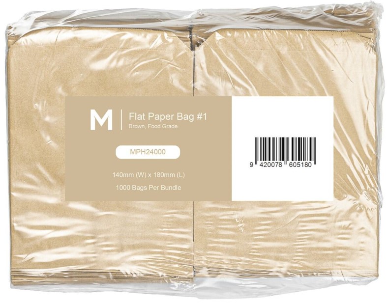 Paper Bag #1 - Brown, 140mm x 180mm, 40gsm (1000)