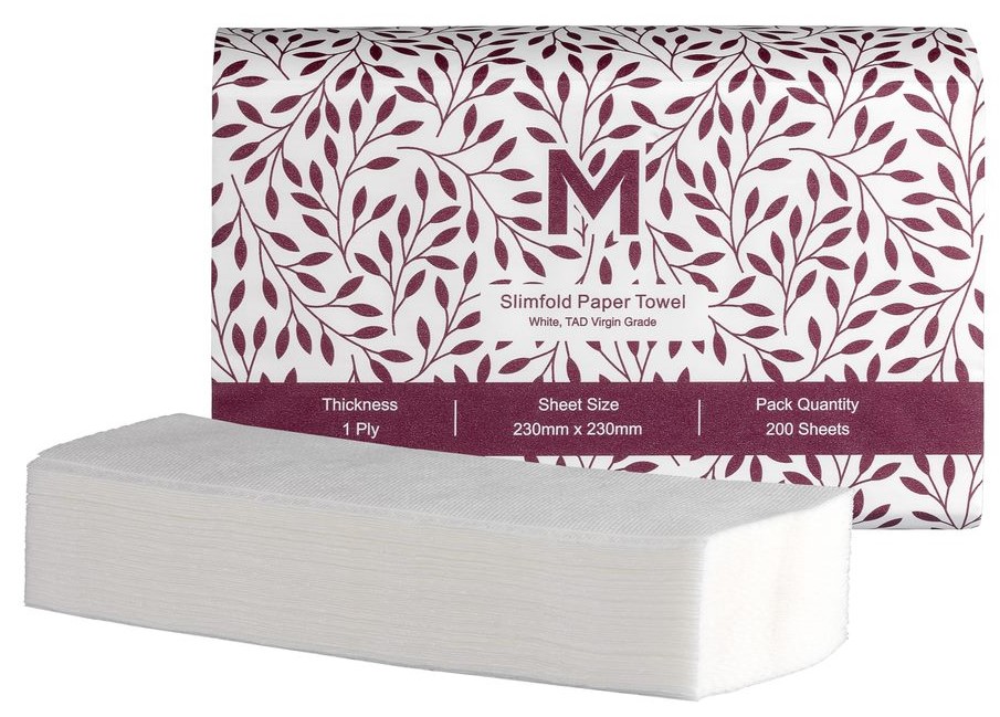Luxury TAD Slimfold Paper Towel - White, 230mm x 230mm, 1 Ply, FSC Mix® (4000)