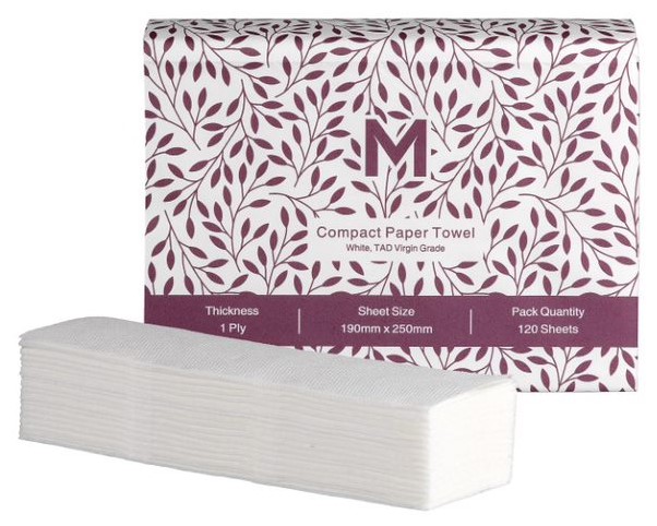 Luxury TAD Compact Paper Towel - White, 1 Ply, 200mm x 250mm, FSC Mix® (2400) 