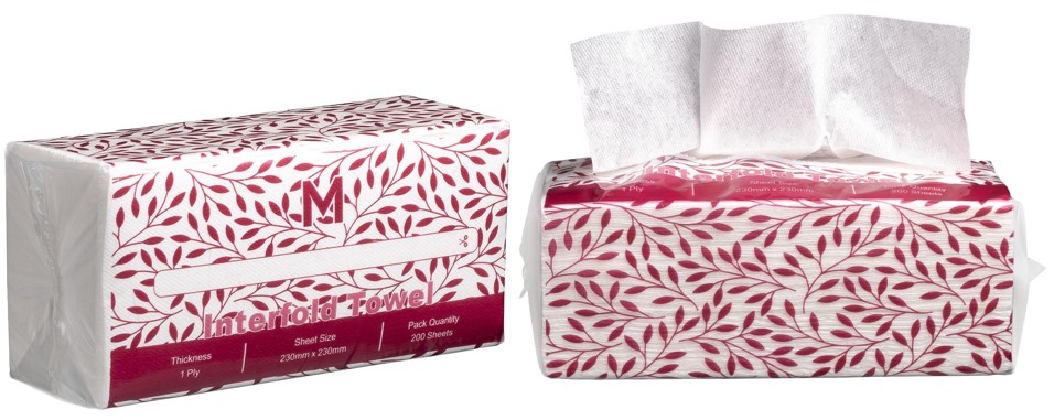 Luxury TAD Interfold Paper Towel - White, 230mm x 230mm, 1 Ply, FSC Mix® (3000) 