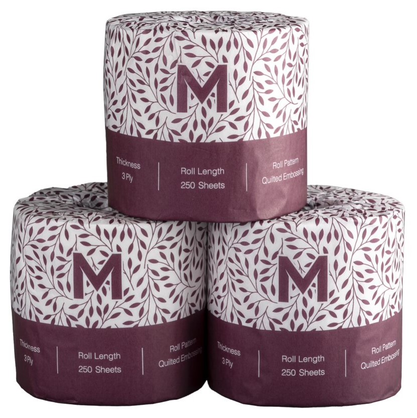 [LMD27240] Luxury Wrapped Toilet Tissue Boxed - White, 3 Ply, 250 Sheets, FSC Mix® (48)