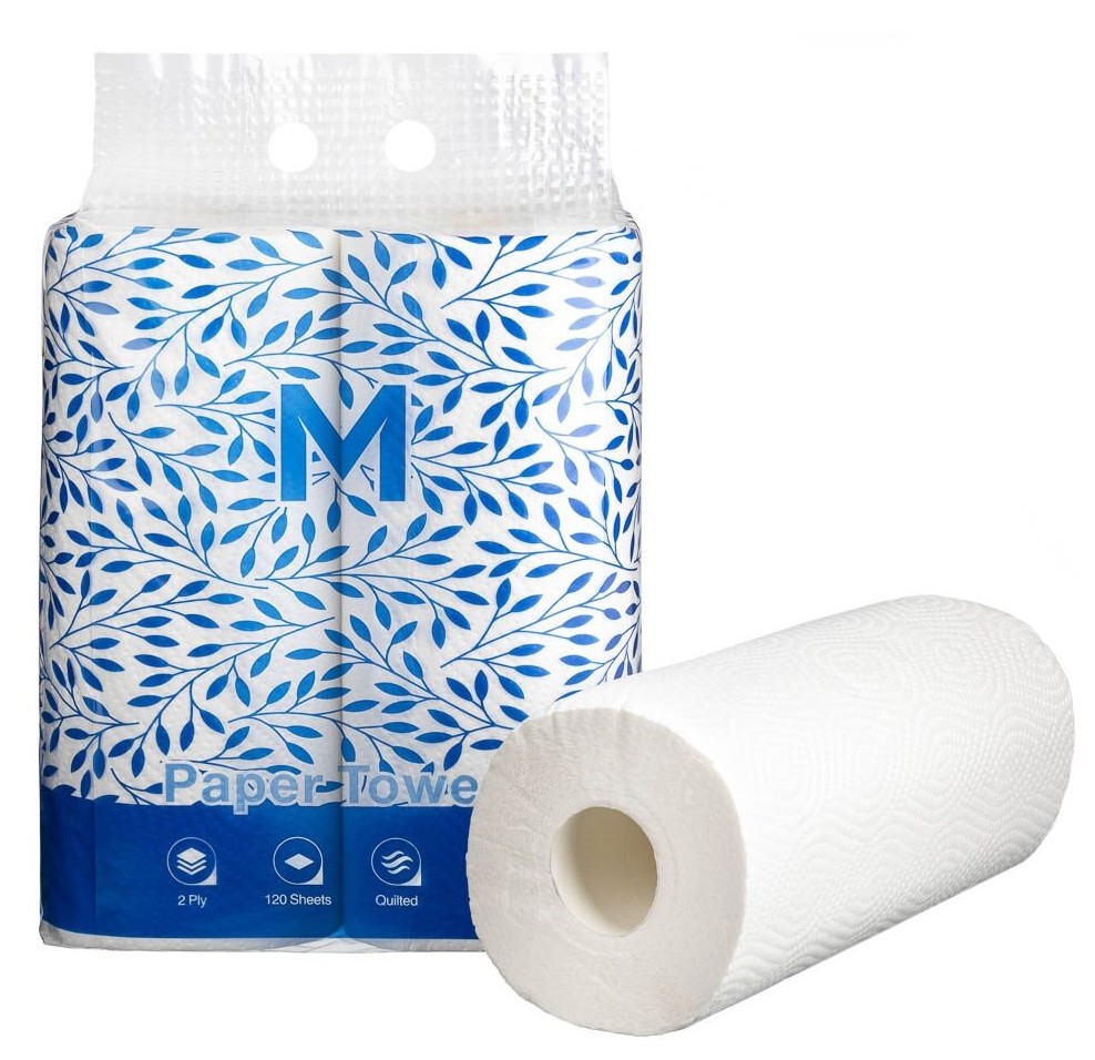 [LMD27262] Kitchen Paper Towels - White, 272mm x 226mm, 2 Ply, 120 Sheets, FSC Mix® (12) *Perforated 