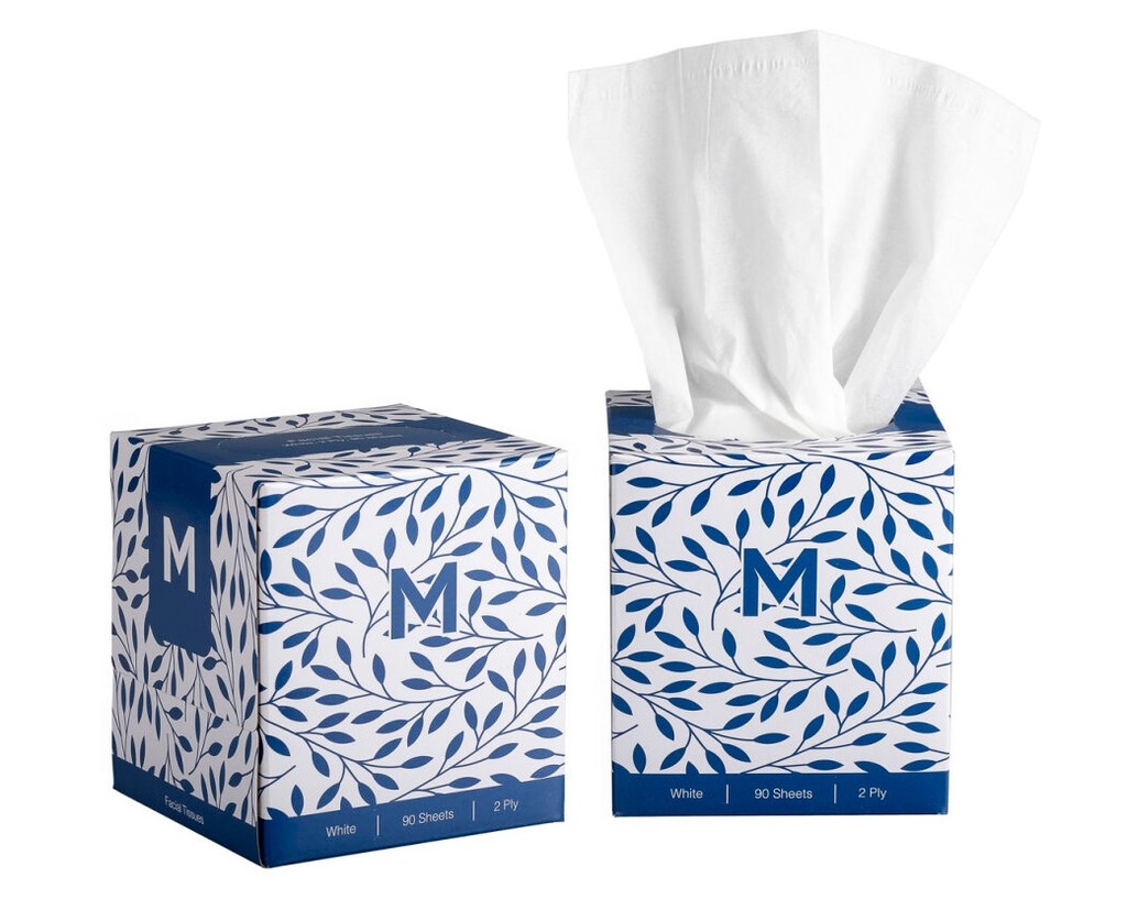 Cube Facial Tissues - White, 2 Ply, 90 Sheets, FSC Mix® (36)