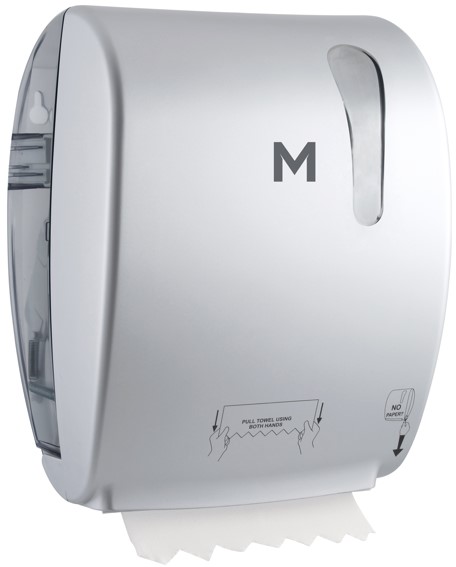Manual Roll Feed Dispenser - Silver, 1 Roll Capacity (1)