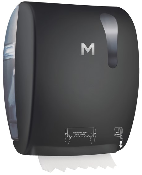 Manual Roll Feed Dispenser - Black, 1 Roll Capacity (1)