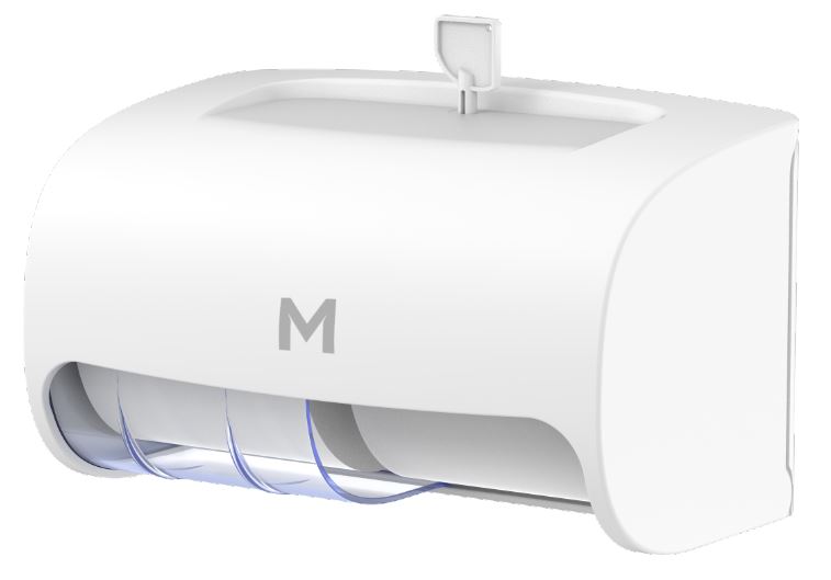 Horizontal Toilet Roll Dispenser - White, 2 Roll Capacity (1)