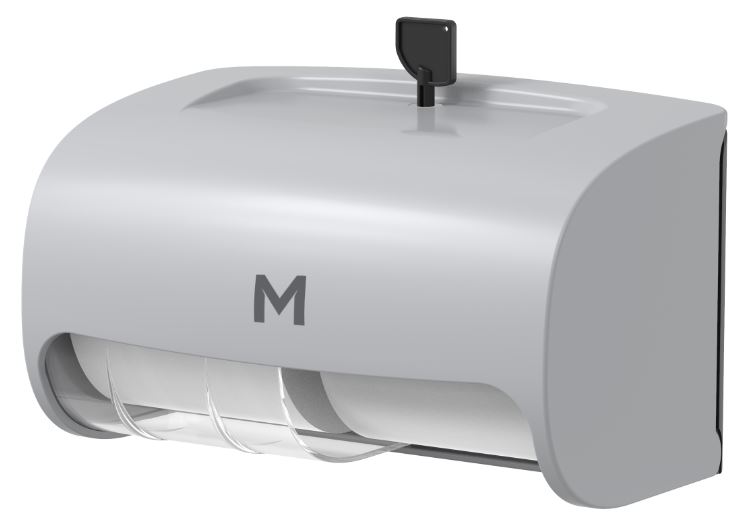 Horizontal Toilet Roll Dispenser - Silver, 2 Roll Capacity (1)