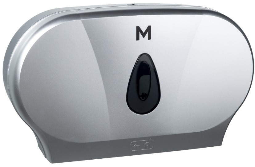 Double Jumbo Roll Dispenser - Silver, 2 Roll Capacity (1)