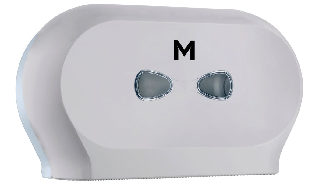 Double Mini Jumbo Roll Dispenser - Silver, 2 Roll Capacity (1)