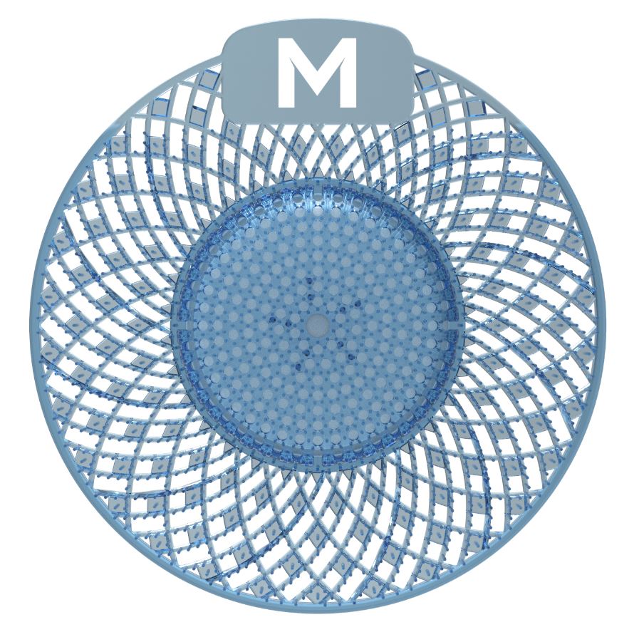 [LMD28803] Scented Enzyme Block Urinal Screen - Blue, Kiwi Grapefruit (10) + Plastic Glove