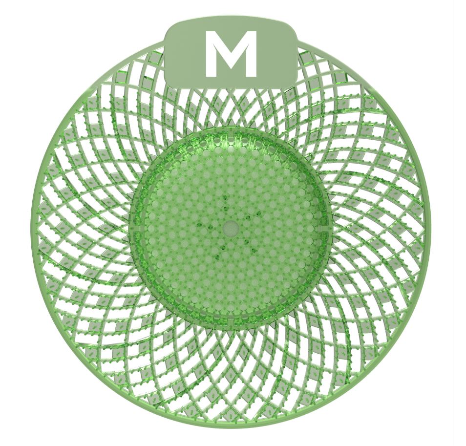 Scented Enzyme Block Urinal Screen - Green, Cucumber Melon (10) + Plastic Glove