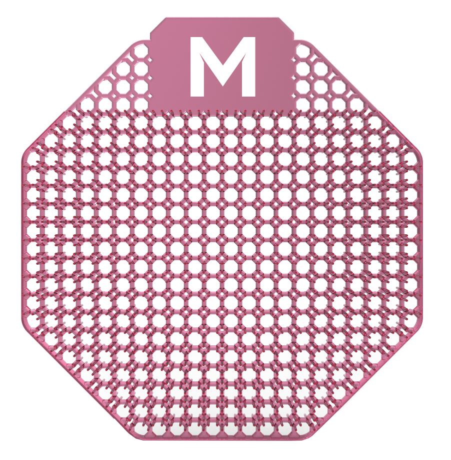 Scented Urinal Screen - Pink, Mango (10) + Plastic Glove