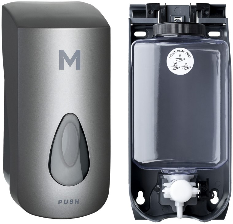 [LMD28910] Liquid Wall Dispenser - Silver, 1000ml Capacity (1) + Includes Empty Cartridge