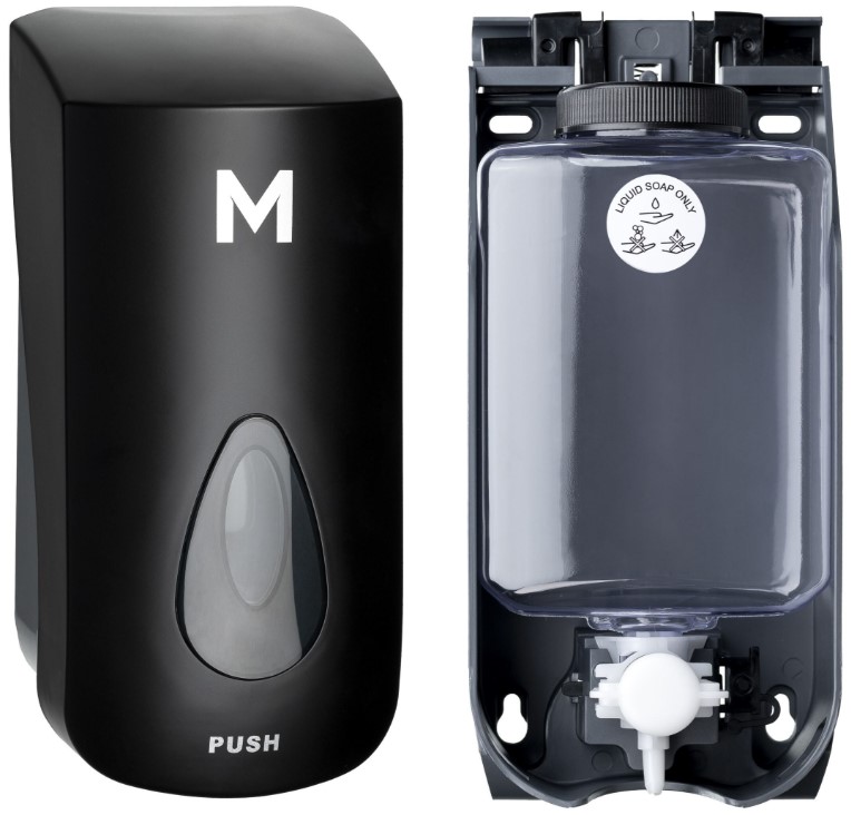 [LMD28920] Liquid Wall Dispenser - Black, 1000ml Capacity (1) + Includes Empty Cartridge