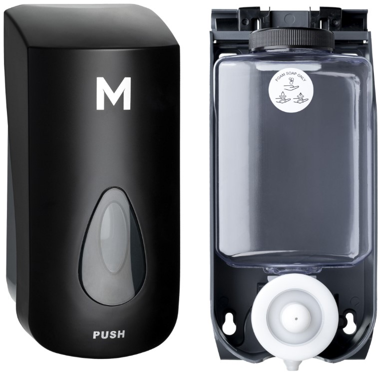 Foaming Wall Dispenser - Black, 1000ml Capacity (1) + Includes Empty Cartridge