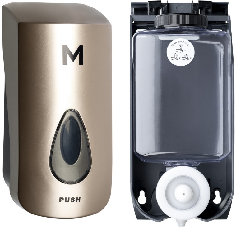 Foaming Wall Dispenser - Gold, 1000ml Capacity (1) + Includes Empty Cartridge