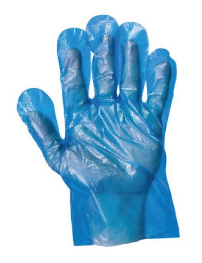 Polyethylene Gloves - Blue, S-M, 240mm Cuff, 1.0g (5000)