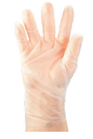TPE Embossed Gloves Powder Free - Clear, M, 240mm Cuff, 2.0g (2000)