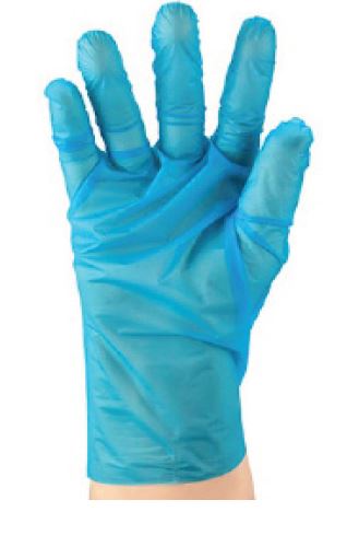 [LMD29075] TPE Embossed Gloves Powder Free - Blue, S, 240mm Cuff, 2.0g (2000)