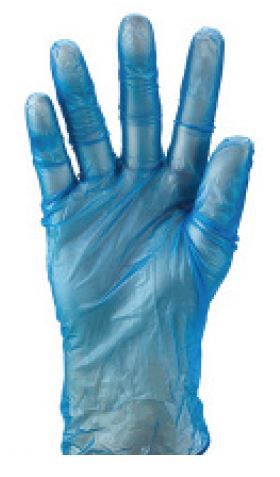 Vinyl Gloves Powder Free - Blue, M, 240mm Cuff, 5.0g (1000) 