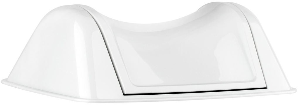 Plastic Rectangle Bin 8L Swing Lid - White, Weighted Swing Design (1) 