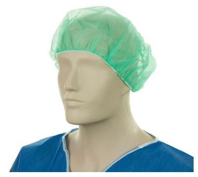 [LMD30005] Polypropylene Bouffant Hats - Green, 610mm Wide , 12gsm (600) *For Larger Hair Styles   